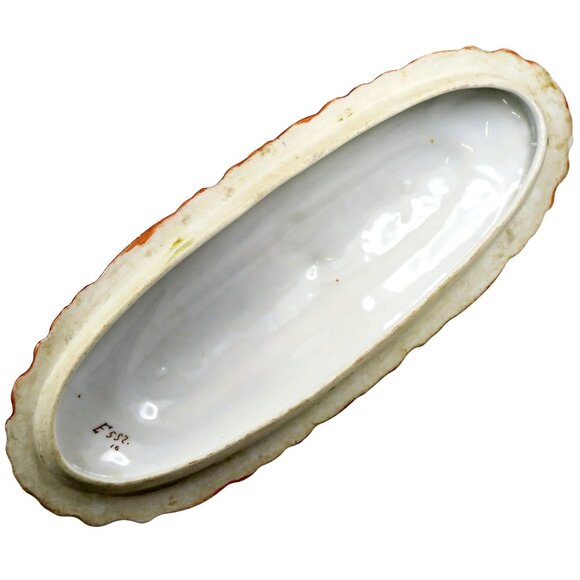 Vintage Luster-Style Covered Vanity Dishes – Rosebud Motif, Hand-Numbered Pair - Picture 13 of 13